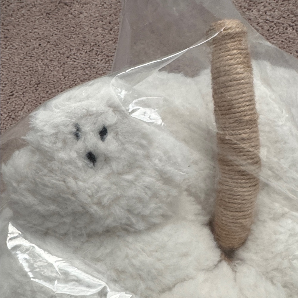 cupcakes & cashmere Halloween Faux Sherpa Pumpkin With Ghost Holiday Decor - Picture 3 of 6